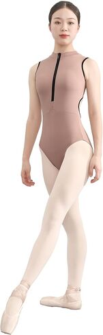 JUODVMP Women Turtle Neck Ballet Dance Leotard with Neckline zipper For Gymnastics,8D-C27 in Saudi Arabia