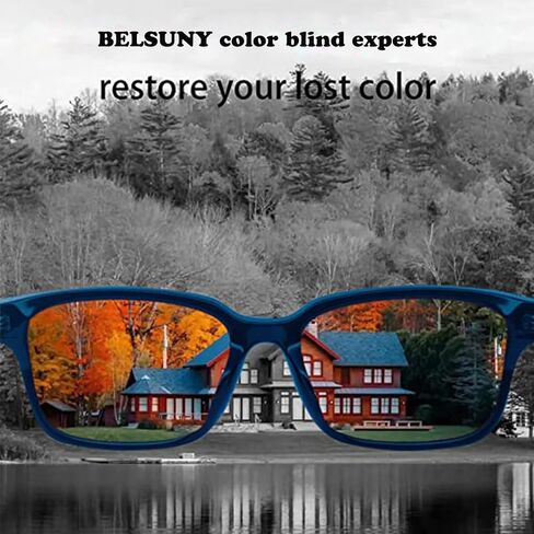 نظارات Belsuny ذات الطلاء المزدوج لعمى الألوان للرجال والنساء المصابين بالعمى الأحمر والأخضر، يمكن أن تحجب الضوء الأزرق in Kuwait