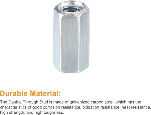 uxcell 20pcs M5x8x25mm Coupling Nuts - Galvanized Carbon Steel Hex Threaded Rod Coupler for Furniture, Electronic, Industrial in Saudi Arabia