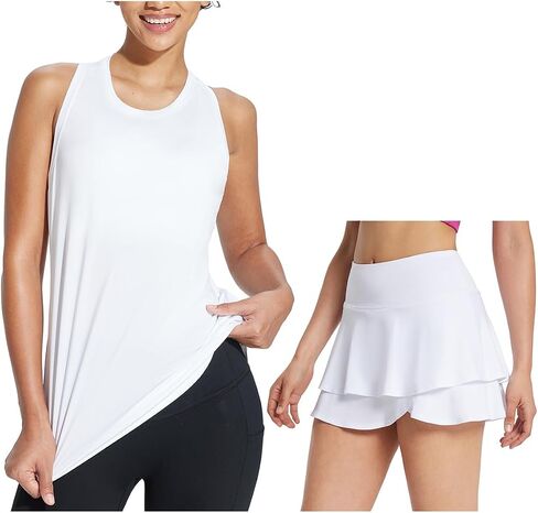 BALEAF Women's Tennis Skirts with Workout Tank Top M in Saudi Arabia