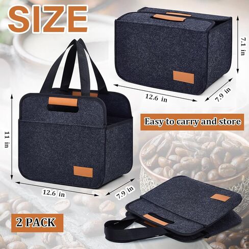 Layhit 2 قطعة 6 أكواب حامل مشروبات محمول قابل للطي لقوارب السيارات حاملات أكواب معزولة قابلة لإعادة الاستخدام مع مقبض سفلي من الورق المقوى، حقيبة حمل للمشروبات الساخنة والباردة لنقل مشروبات القهوة in Kuwait