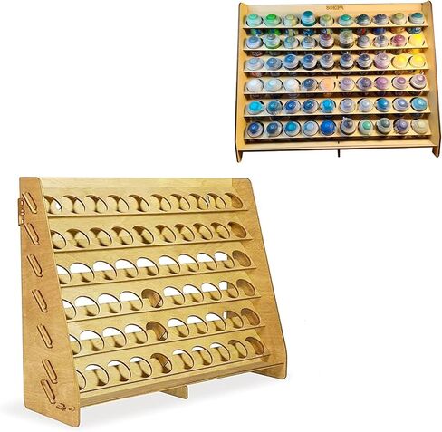 Craft Paint Storage-Paint Rack for Citadel Paint - 2Oz Paint Organizer with 60 Holes - Wall-Mounted Acrylic Paint Storage Rack in Saudi Arabia