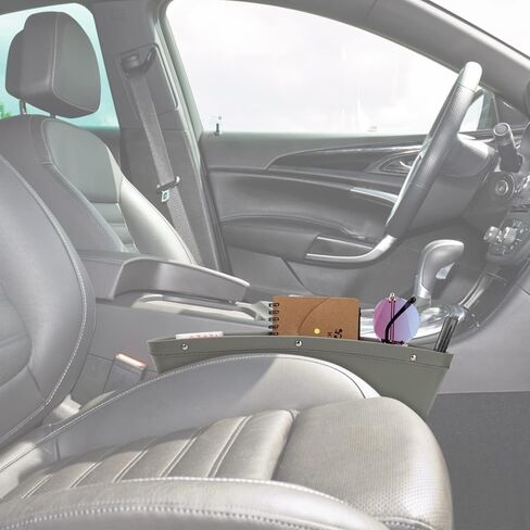 Coolrunner 2 Set Car Seat Gap Organizer, Car Seat Gap Filler, PU Full Leather Car Seat Crevice Storage Box Universal Fit in Between Car Seat Catcher for Phone Keys Cards Pens Coins(Black) in Saudi Arabia