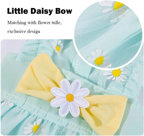 Dog Dresses for Small Dogs Girls Floral Puppy Dresses Pet Dog Princess Bowknot Dress Cute Doggie Summer Outfits Dog Clothes for Yorkie Female Cat Small Pets in Kuwait