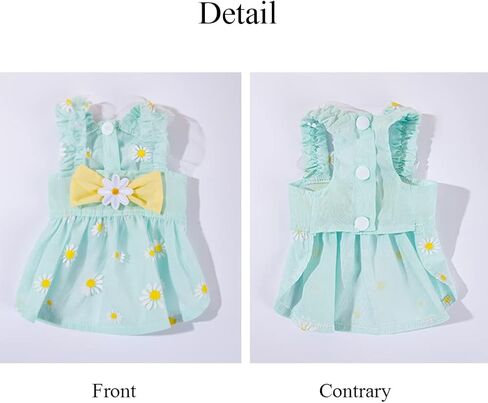 Dog Dresses for Small Dogs Girls Floral Puppy Dresses Pet Dog Princess Bowknot Dress Cute Doggie Summer Outfits Dog Clothes for Yorkie Female Cat Small Pets in Kuwait