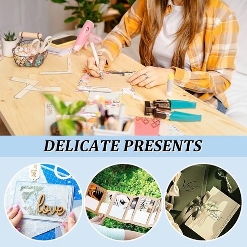 BENECREAT 12Pcs Acrylic Positioning Pieces, L-Shaped Card Corners Helpers Corners Paper Craft Supplies Scrapbooking Tools for Precision Stamping Paper Craft Card Making in Saudi Arabia