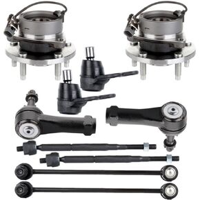 Suspension Kit Set Front Left Driver and Right Passenger Inner Outer Upper Lower Center Side Rubber Alloy Steel Coated Bearing Hub Tie Rods Sway Bar for Saturn for Pontiac for Chevy in Kuwait