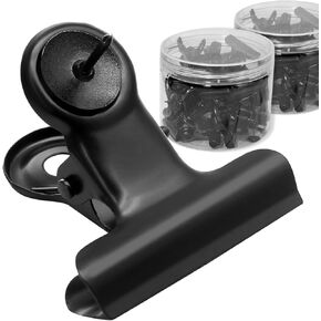30 قطعة من مشابك دبابيس الدفع، مشابك مسامير الإبهام، لوحة الفلين، مشبك عالي التحمل مع دبابيس للوحات نشرات الأعمال الفنية المدرسية وجدران المكتب (ذهبي) in Kuwait