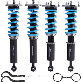 maxpeedingrods Coilover لسيارة Lexus LS400 (UCF20) 1995-2000، طقم تعليق كويلوفيرس قابل للتعديل بـ 24 مستوى، دعامات امتصاص الصدمات قابلة للتعديل لارتفاع الركوب، مجموعات خفض مطورة T6 باللون الأزرق in Kuwait