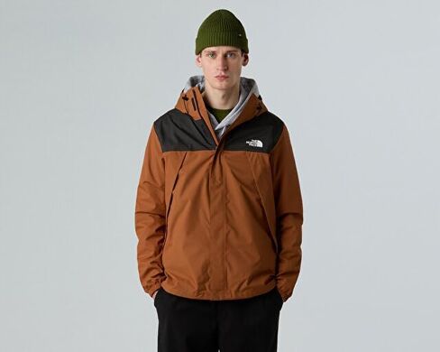 سترة مقاومة للماء للرجال من THE NORTH FACE (حجم قياسي وكبير)، أحمر حديدي/أسود TNF، X-Large in Saudi Arabia