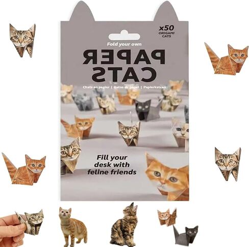مجموعة أدوات أوريغامي للقطط الورقية DIY - 50 ورقة من ورق أوريغامي DIY لطي أشكال القطط اللطيفة، نشاط حرفي ممتع، مجموعة أدوات حرفية حيوانات أوريغامي إبداعية، ديكور مكتب وهدية لمحبي الحيوانات الأليفة (الكلاب) in Kuwait