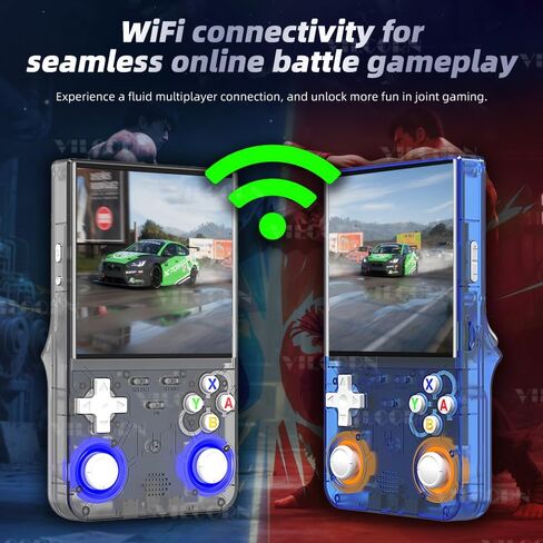 وحدة تحكم ألعاب محمولة باليد R36 Ultra Retro مقاس 4 بوصة بنظام Linux مفتوح المصدر وسعة 128 جيجابايت وحدة تحكم ألعاب فيديو محمولة مع عصا تحكم RGB ومشغل ألعاب الجيب يدعم WiFi وهدايا عيد الميلاد وأعياد الميلاد (أرجواني) in Kuwait