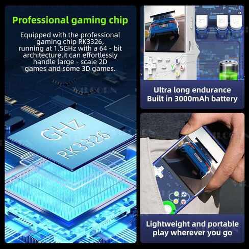 وحدة تحكم ألعاب محمولة باليد R36 Ultra Retro مقاس 4 بوصة بنظام Linux مفتوح المصدر وسعة 128 جيجابايت وحدة تحكم ألعاب فيديو محمولة مع عصا تحكم RGB ومشغل ألعاب الجيب يدعم WiFi وهدايا عيد الميلاد وأعياد الميلاد (أرجواني) in Kuwait