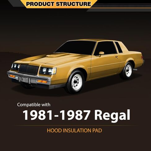 Under Hood Insulation Pad 1/2 Inch Thick Compatible with Buick Regal 1981-1987 in Saudi Arabia