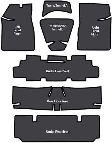 EVA Sound Deadener 7 pc Kit - Die Cut For 1969-1972 Chevrolet Nova Interior Noise Insulation in Saudi Arabia
