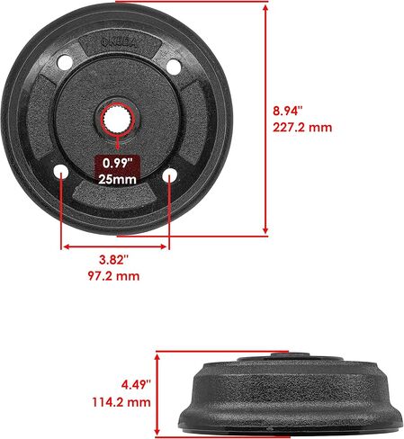 Caltric 2 Front Brake Drum Wheel Hub with Bolts Compatible with Kawasaki Mule 4010 KAF620 2009 2010 2011 2012-2021 in Saudi Arabia