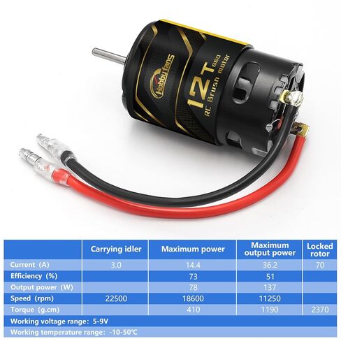 Hobby Fans 550 12T Brushed Motor and 60A Waterproof Brushed ESC Electronic Speed Controller for Axial RC4WD Cross HPI Mist GMADE D90 D110 TF2 SCX10 1/10 Remote Control Car Truck (Black) in Saudi Arabia