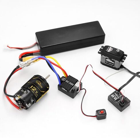 Hobby Fans 550 12T Brushed Motor and 60A Waterproof Brushed ESC Electronic Speed Controller for Axial RC4WD Cross HPI Mist GMADE D90 D110 TF2 SCX10 1/10 Remote Control Car Truck (Black) in Saudi Arabia