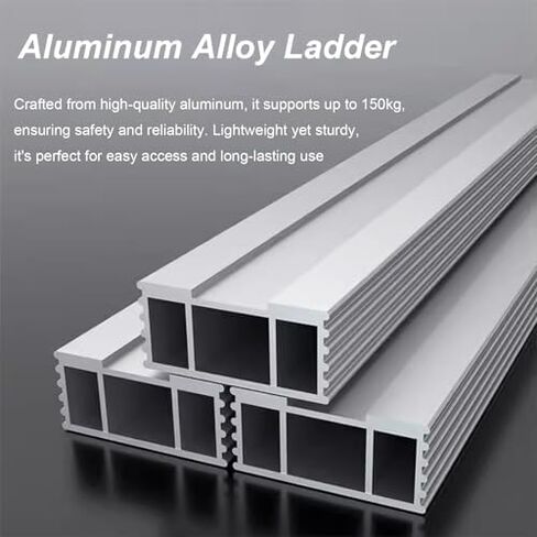 Heavy Duty Aluminum Truck Bed Ladder - Detachable Hooks, Anti-Slip Pedals for Secure Cargo Box & Trailer Access - Durable, Lightweight, & Portable Design in Saudi Arabia