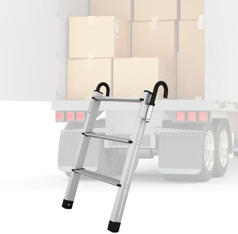 Heavy Duty Aluminum Truck Bed Ladder - Detachable Hooks, Anti-Slip Pedals for Secure Cargo Box & Trailer Access - Durable, Lightweight, & Portable Design in Saudi Arabia