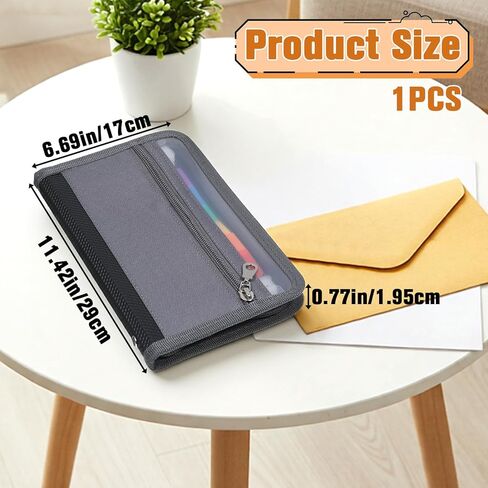 Expanding File Folder Organizer, 13 Pockets Small Accordion File Folder with Zipper and Labels 11.42x6.69 Inches Portable Coupon Receipt Document Bill Tax Holder Organizer Wallet, Gray in Saudi Arabia