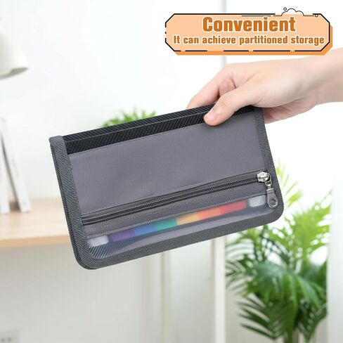 Expanding File Folder Organizer, 13 Pockets Small Accordion File Folder with Zipper and Labels 11.42x6.69 Inches Portable Coupon Receipt Document Bill Tax Holder Organizer Wallet, Gray in Saudi Arabia