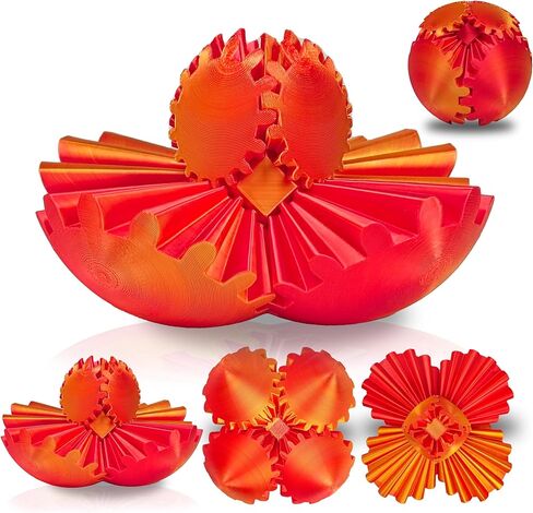 Gear Sphere Fidget Toy Gear Ball 3D Printed Rotating Ball or Cube Fidget Toy, Stress Gearsphere Desk Toy for Anxiety Relief ADHD in Saudi Arabia