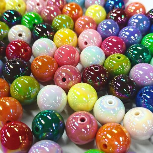 100PCS 16mm Beads for Pens Rainbow Round Chunky Bubblegum Focal Acrylic Beads Bulk for Making Crafts Beadable Pens DIY Bracelets Necklace Jewelry Keychain Plastic Colorful Candy Bead in Saudi Arabia