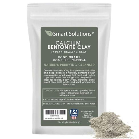 SMART SOLUTIONS Calcium Bentonite Clay, 5 lb Pure Indian Healing Clay - All Natural for External Use | DIY Facial Treatments, Deodorants, Hair Masks in Kuwait