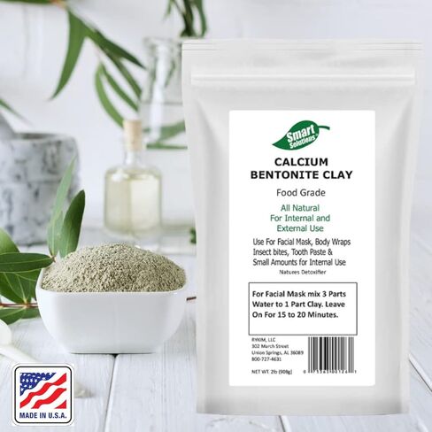 SMART SOLUTIONS Calcium Bentonite Clay, 5 lb Pure Indian Healing Clay - All Natural for External Use | DIY Facial Treatments, Deodorants, Hair Masks in Kuwait
