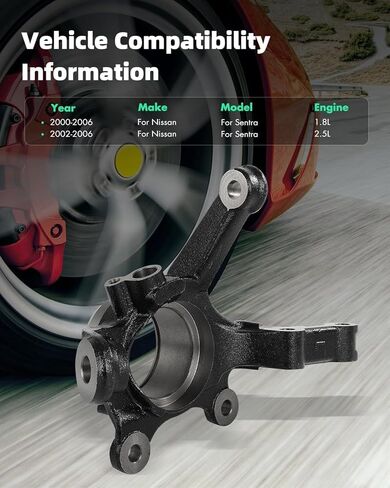 SCITOO Front Steering Knuckle & Wheel Bearing Hub Assembly Driver Side fit for Nissan Sentra 2000-2006 40015-4M400 in Saudi Arabia
