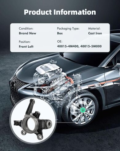 SCITOO Front Steering Knuckle & Wheel Bearing Hub Assembly Driver Side fit for Nissan Sentra 2000-2006 40015-4M400 in Saudi Arabia