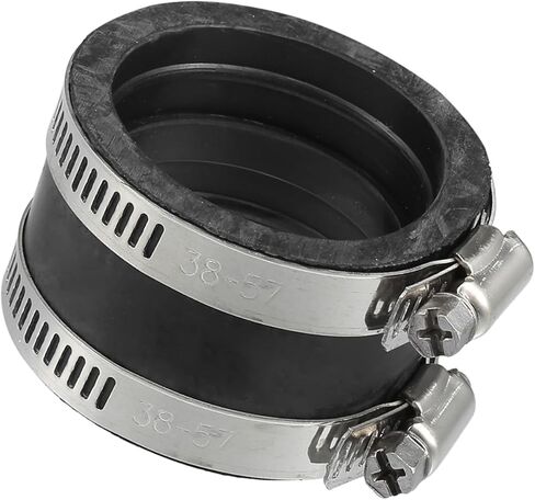 Motoforti 45mm ID المطاط الأسود للدراجات النارية المكربن ​​محول مدخل مدخل الأنابيب المنوع محول التمهيد الأكمام واجهة مع المشابك - حزمة من 2 طويلة الأمد in Kuwait