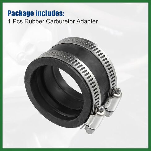 Motoforti 45mm ID المطاط الأسود للدراجات النارية المكربن ​​محول مدخل مدخل الأنابيب المنوع محول التمهيد الأكمام واجهة مع المشابك - حزمة من 2 طويلة الأمد in Kuwait
