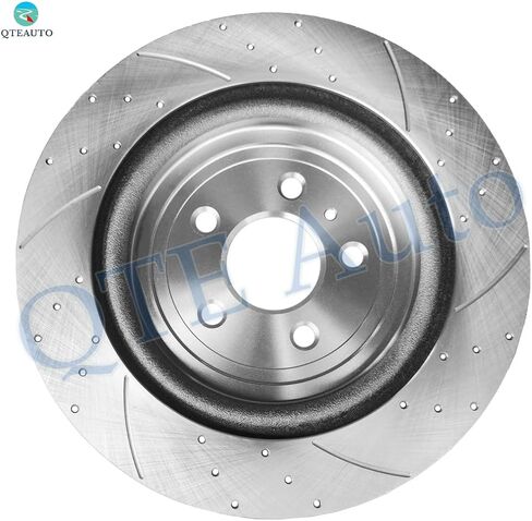 PM Auto Set of 12 Front 325mm-Rear 345mm Drilled Slotted Brake Disc Rotors-Ceramic Brake Pad Kit Replacement For 2013-2019 Ford Flex Front D1508 8715 in Saudi Arabia