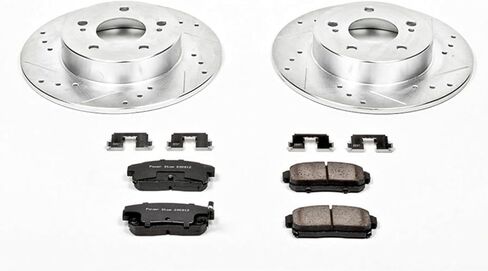Power Stop K1169 خلفي Z23 وسادات فرامل من ألياف الكربون مع مجموعة دوارات فرامل محفورة ومشقوقة لسيارة INFINITI I30 2001، INFINITI I35 2002-2004، Nissan Maxima 2001-2003 [نموذج محدد] in Saudi Arabia