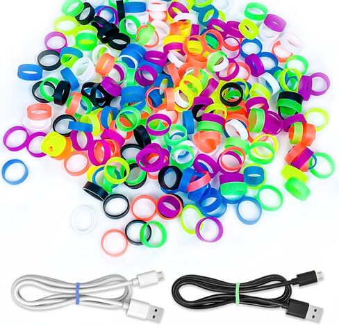 240 Pcs 0.5 Inch Small Silicone Rubber Bands Reusable Elastic Cable Ties Rubber Rings for Wire Cord Cable Wrapping Bundle Home Office School Organization Multicolor in Saudi Arabia