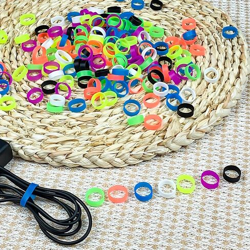 240 Pcs 0.5 Inch Small Silicone Rubber Bands Reusable Elastic Cable Ties Rubber Rings for Wire Cord Cable Wrapping Bundle Home Office School Organization Multicolor in Saudi Arabia