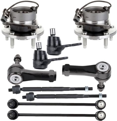Suspension Kit Set Front Left Driver and Right Passenger Inner Outer Upper Lower Center Side Rubber Alloy Steel Coated Bearing Hub Tie Rods Sway Bar for Saturn for Pontiac for Chevy in Kuwait