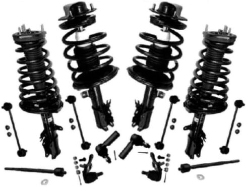 Suspension Kit Front Rear Left Driver Right Passenger Inner Outer Upper Lower Side Sealed Struts Tie Rods Ball Joints Sway Bar for Lexus for Toyota for Camry 97-01 in Kuwait