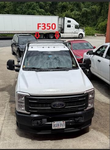 قضبان متقاطعة لرف السقف لسيارة Ford F-250 وF-350 Super Duty (2017-Up) - تناسب السقف العاري مع نقاط تثبيت مخفية، سعة 330 رطل، فتحة T من الألومنيوم، قابلة للقفل، بدون مثقاب (أسود) in Kuwait