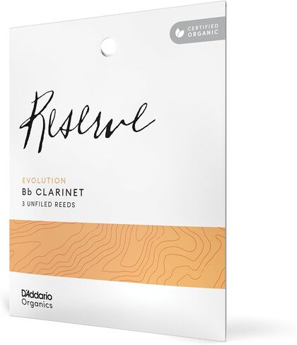 D'Addario Woodwinds Organic Reserve Evolution Bb Clarinet Reeds - Reeds for Clarinet - Individually Sealed - 3.5+ Strength, 3 Pack in Saudi Arabia