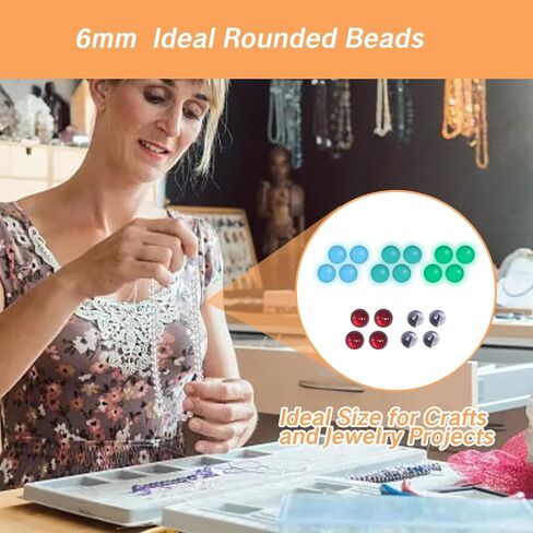 Aoheuo 6mm Color Mixing Quartz Balls UV Reactive Pearls American Glass (10pcs) in Saudi Arabia