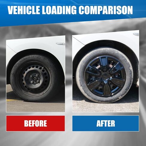 أغطية إطارات عالمية مقاس 15 بوصة من WOLFSTORM، أغطية حافة عجلة R15 ABS، غطاء غطاء محور خارجي بديل لغطاء الإطارات التلقائي - مجموعة من 4 قطع (فضي وأسود) in Kuwait