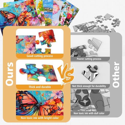 6 Packs 20 Large Piece Puzzles for Seniors with Dementia│Alzheimer’s Puzzles Memory Cognitive Games Easy Jigsaw Puzzles for Elderly Seniors with 6 Storage Bags(Animal) in Saudi Arabia