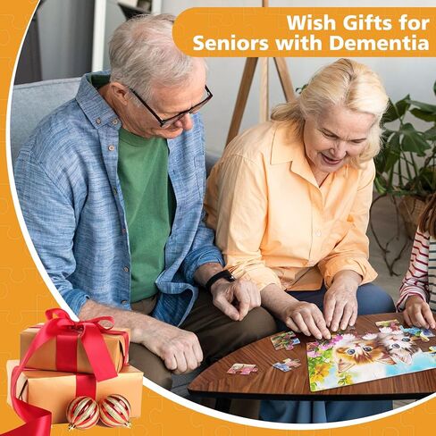 6 Packs 20 Large Piece Puzzles for Seniors with Dementia│Alzheimer’s Puzzles Memory Cognitive Games Easy Jigsaw Puzzles for Elderly Seniors with 6 Storage Bags(Animal) in Saudi Arabia