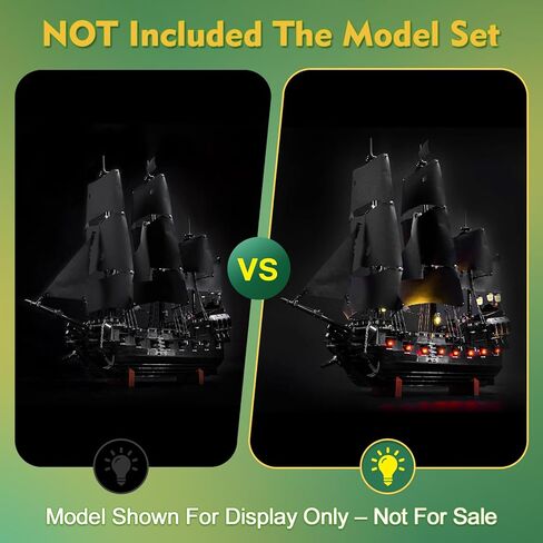 Light kit Compatible with Lego Captain Jack Sparrow's Pirate Ship - No Model Only Light, LED Lighting Accessories Compatible with Lego Black Pearl Icons 10365 (Customized Lighted cannon model) in Saudi Arabia