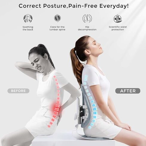 ZZWS Foldable Ergonomic Back and Lumbar Support with Adjustable Inflatable Lumbar Cushion for Good Posture Correction and Back Pain Relief, Perfect for Office, Floor Seat and Work from Home in Saudi Arabia