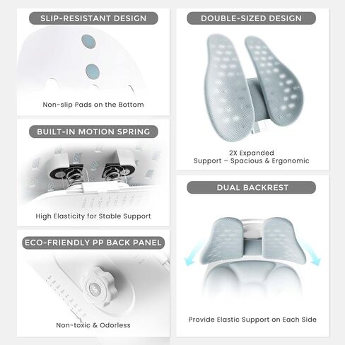 ZZWS Foldable Ergonomic Back and Lumbar Support with Adjustable Inflatable Lumbar Cushion for Good Posture Correction and Back Pain Relief, Perfect for Office, Floor Seat and Work from Home in Saudi Arabia