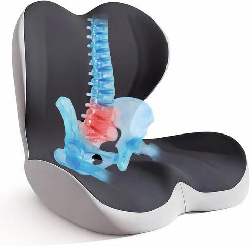 وسادة مقعد لكرسي المكتب والسيارة، تخفيف آلام الظهر والعظم الخلفي، وسادة مرتفعة للظهر والمؤخرة، تحسن وضعية الجلوس، وسادة مريحة لأسفل الظهر من الإسفنج الذي يتشكل حسب الجسم الملامس، مضادة للانزلاق على الوجهين in Kuwait